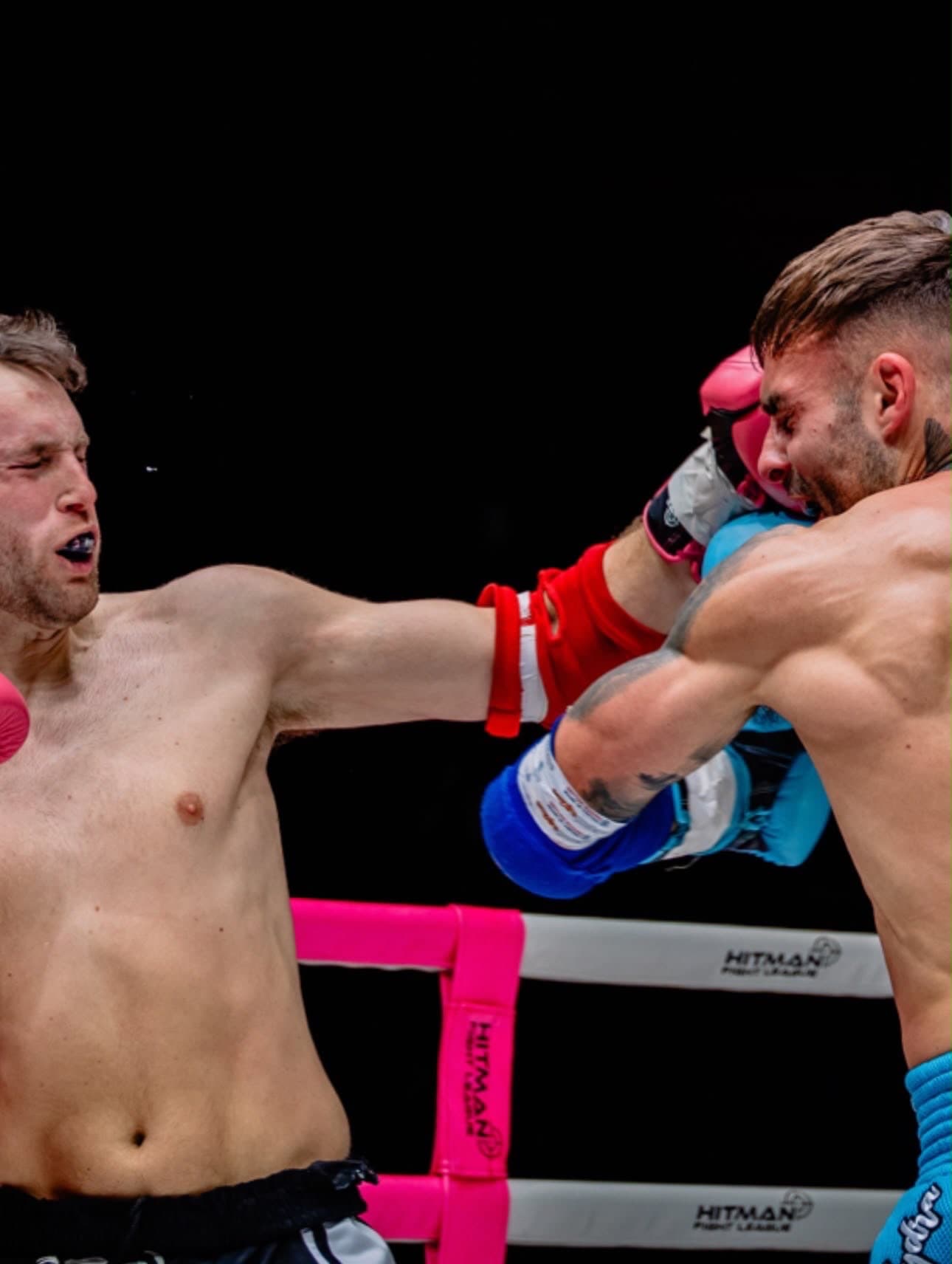 Close in on Hayden landing a straight punch at the Hitman Fight League